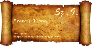 Szendy Ilona névjegykártya